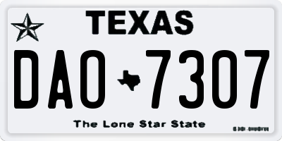 TX license plate DAO7307
