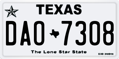 TX license plate DAO7308