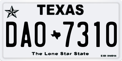TX license plate DAO7310