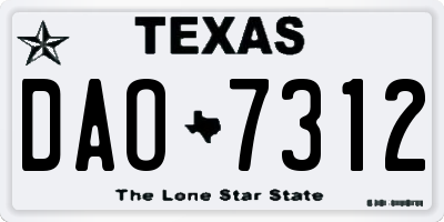 TX license plate DAO7312