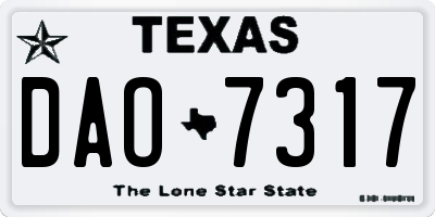 TX license plate DAO7317