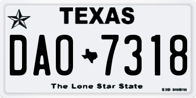 TX license plate DAO7318