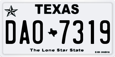 TX license plate DAO7319