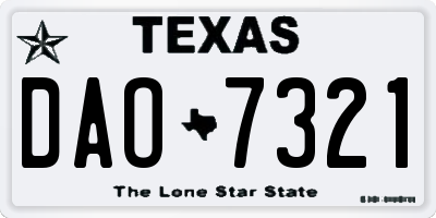 TX license plate DAO7321