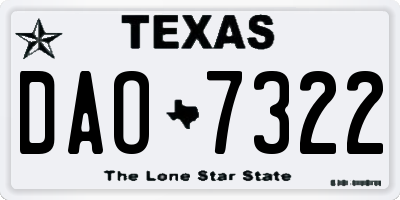 TX license plate DAO7322