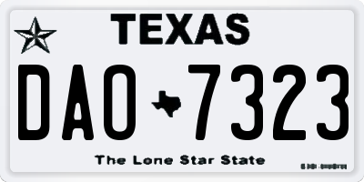 TX license plate DAO7323