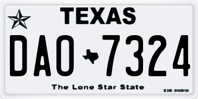 TX license plate DAO7324