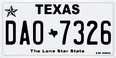 TX license plate DAO7326