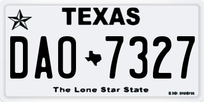 TX license plate DAO7327