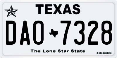 TX license plate DAO7328