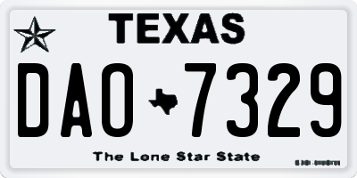 TX license plate DAO7329