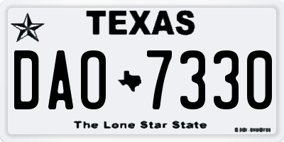 TX license plate DAO7330