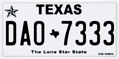 TX license plate DAO7333