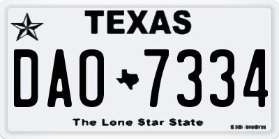 TX license plate DAO7334
