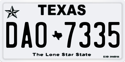 TX license plate DAO7335