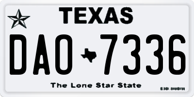 TX license plate DAO7336