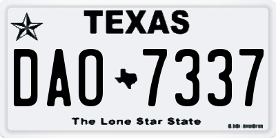TX license plate DAO7337