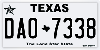 TX license plate DAO7338