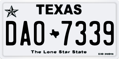 TX license plate DAO7339
