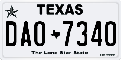 TX license plate DAO7340