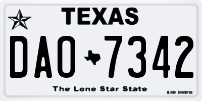 TX license plate DAO7342
