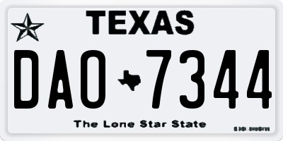 TX license plate DAO7344
