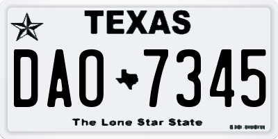 TX license plate DAO7345