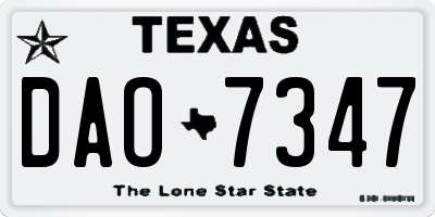 TX license plate DAO7347