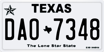 TX license plate DAO7348