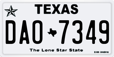 TX license plate DAO7349