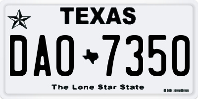 TX license plate DAO7350