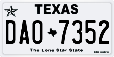 TX license plate DAO7352