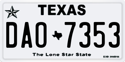 TX license plate DAO7353