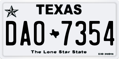 TX license plate DAO7354