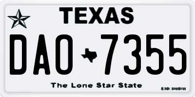TX license plate DAO7355