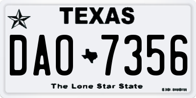 TX license plate DAO7356