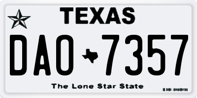 TX license plate DAO7357