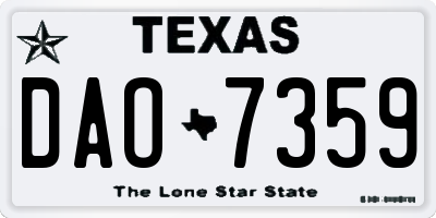 TX license plate DAO7359