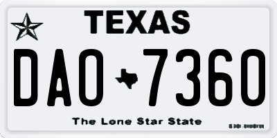 TX license plate DAO7360