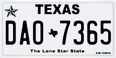 TX license plate DAO7365
