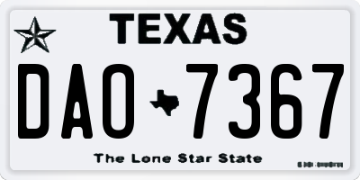 TX license plate DAO7367