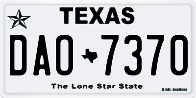 TX license plate DAO7370