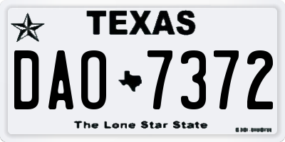 TX license plate DAO7372