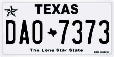 TX license plate DAO7373