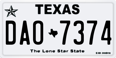 TX license plate DAO7374