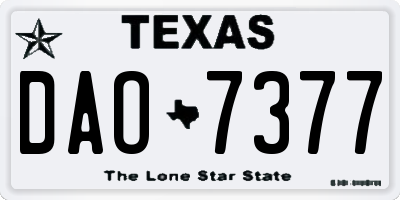 TX license plate DAO7377