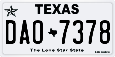 TX license plate DAO7378
