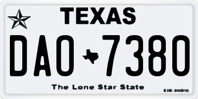 TX license plate DAO7380
