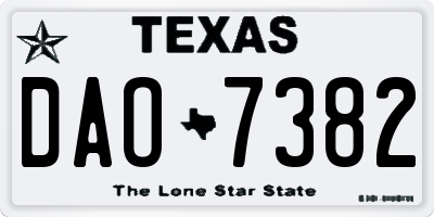 TX license plate DAO7382