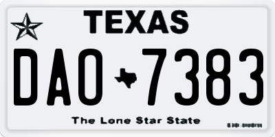 TX license plate DAO7383